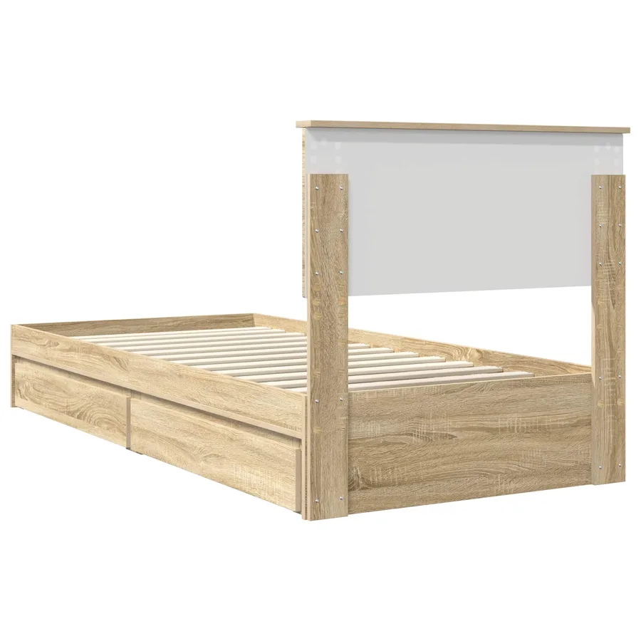 Lit de Rangement Chêne Sonoma 75 x 190 cm Bois d'ingénierie - 8