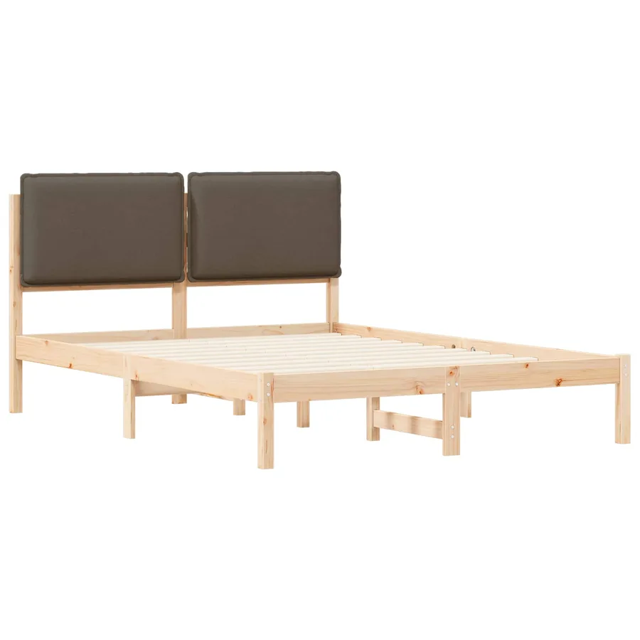 Cadre de lit avec tête de lit rembourrée Taupe 160 x 200 cm - 4