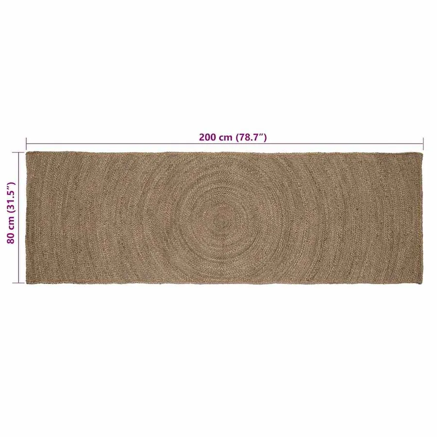 Tapis de surface Gris 80 x 200 cm Jute - 7