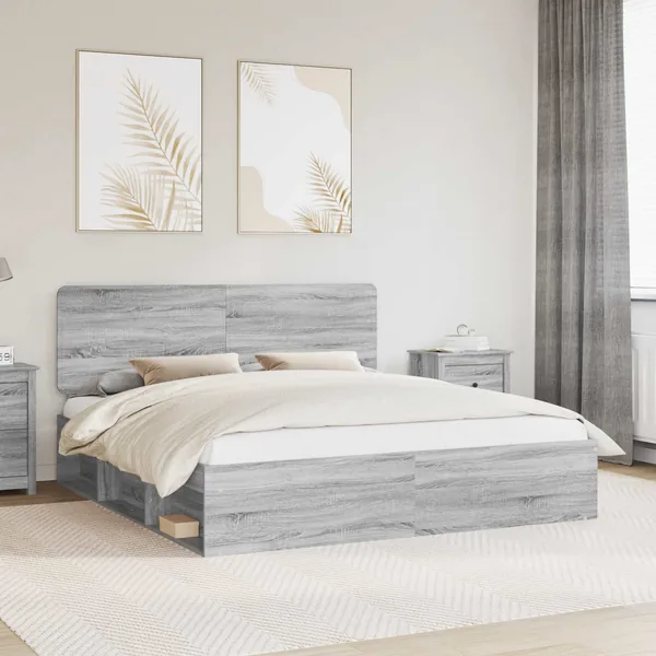 Cadre de lit Gris Sonoma 180 x 200 cm Bois de pin massif
