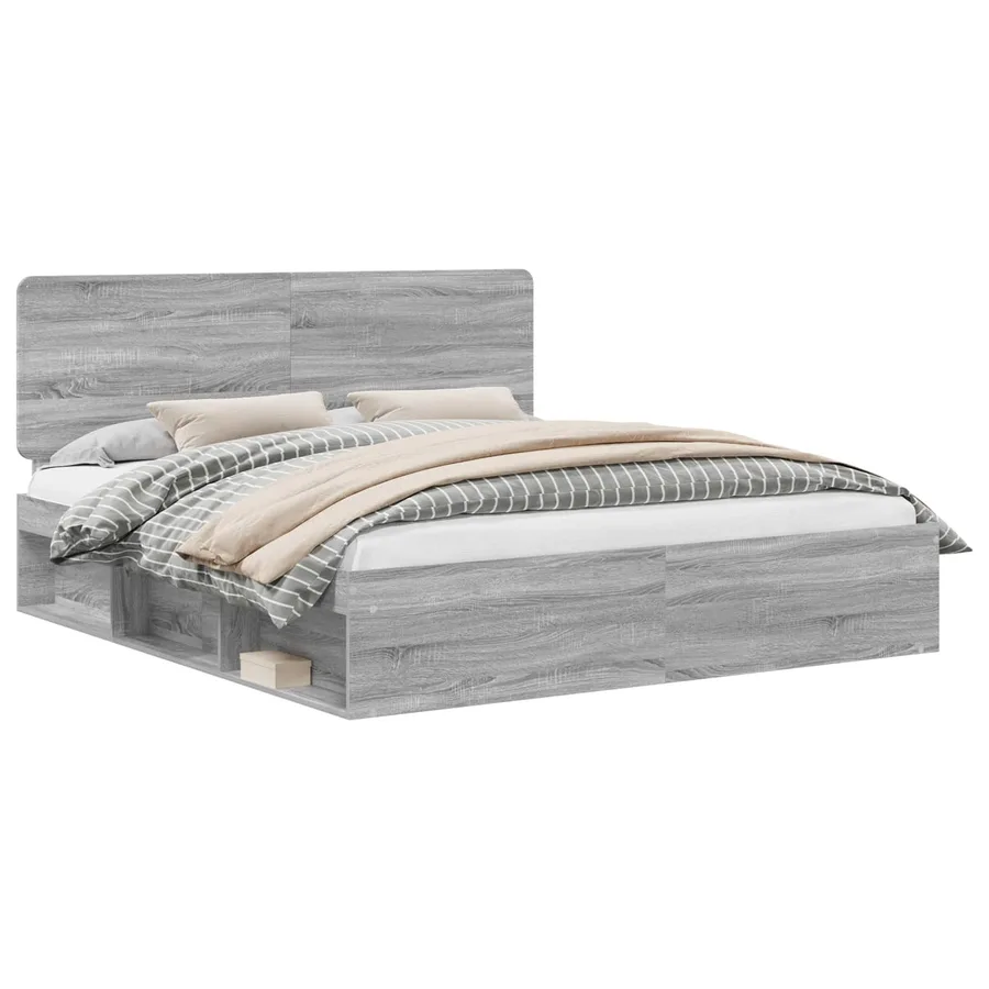 Cadre de lit Gris Sonoma 180 x 200 cm Bois de pin massif - 2