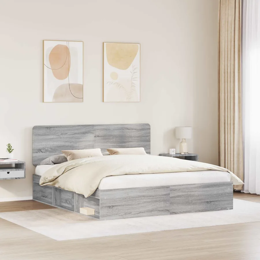 Cadre de lit Gris Sonoma 180 x 200 cm Bois de pin massif - 3