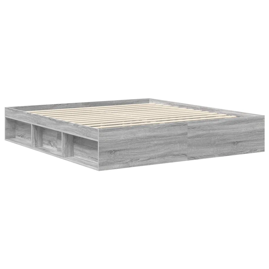 Cadre de lit Gris Sonoma 180 x 200 cm Bois de pin massif - 5