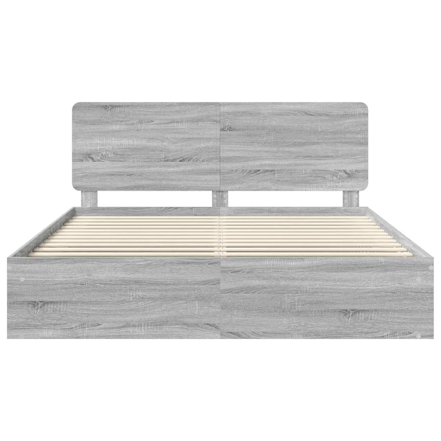 Cadre de lit Gris Sonoma 180 x 200 cm Bois de pin massif - 7
