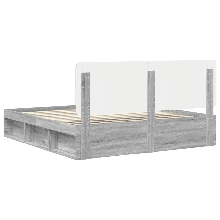 Cadre de lit Gris Sonoma 180 x 200 cm Bois de pin massif - 9