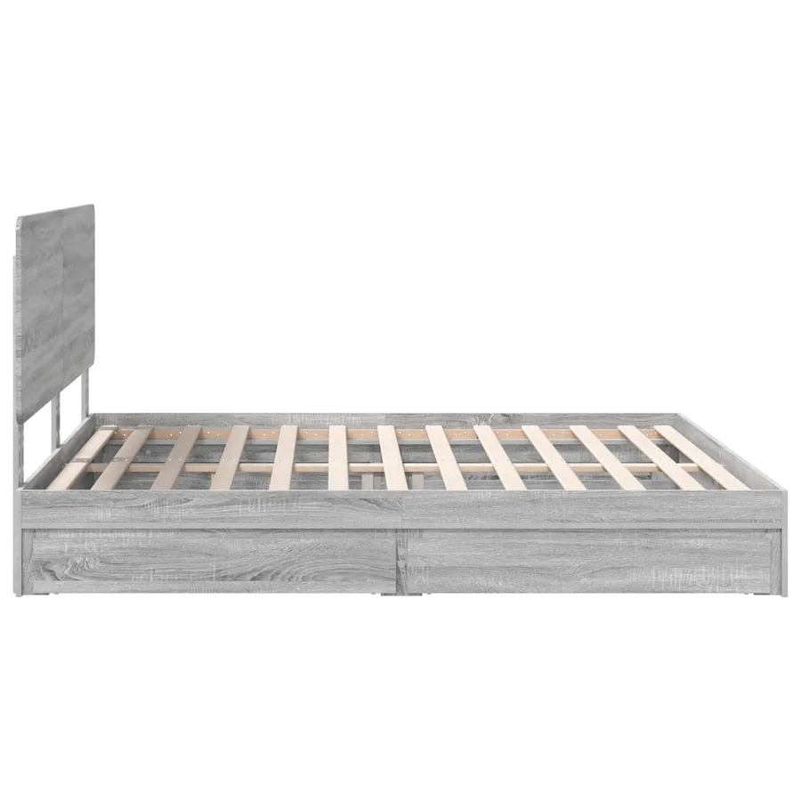 Lit de Rangement Gris Sonoma 180 x 200 cm Bois d'ingénierie - 9