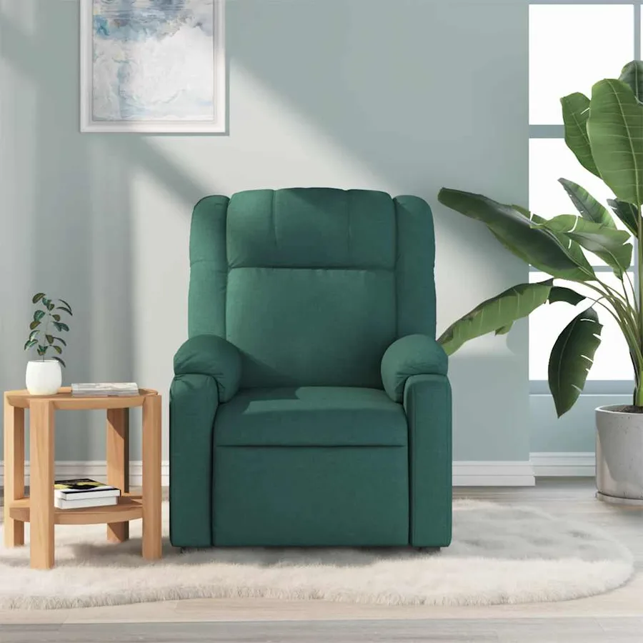 Fauteuil de massage inclinable Vert foncé Tissu - 3