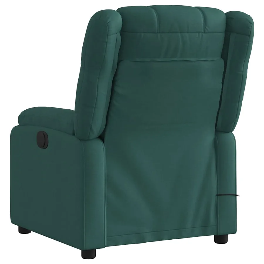 Fauteuil de massage inclinable Vert foncé Tissu - 5