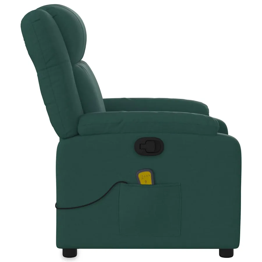 Fauteuil de massage inclinable Vert foncé Tissu - 9