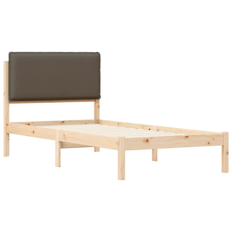 Cadre de lit avec tête de lit rembourrée Taupe 90 x 200 cm - 4