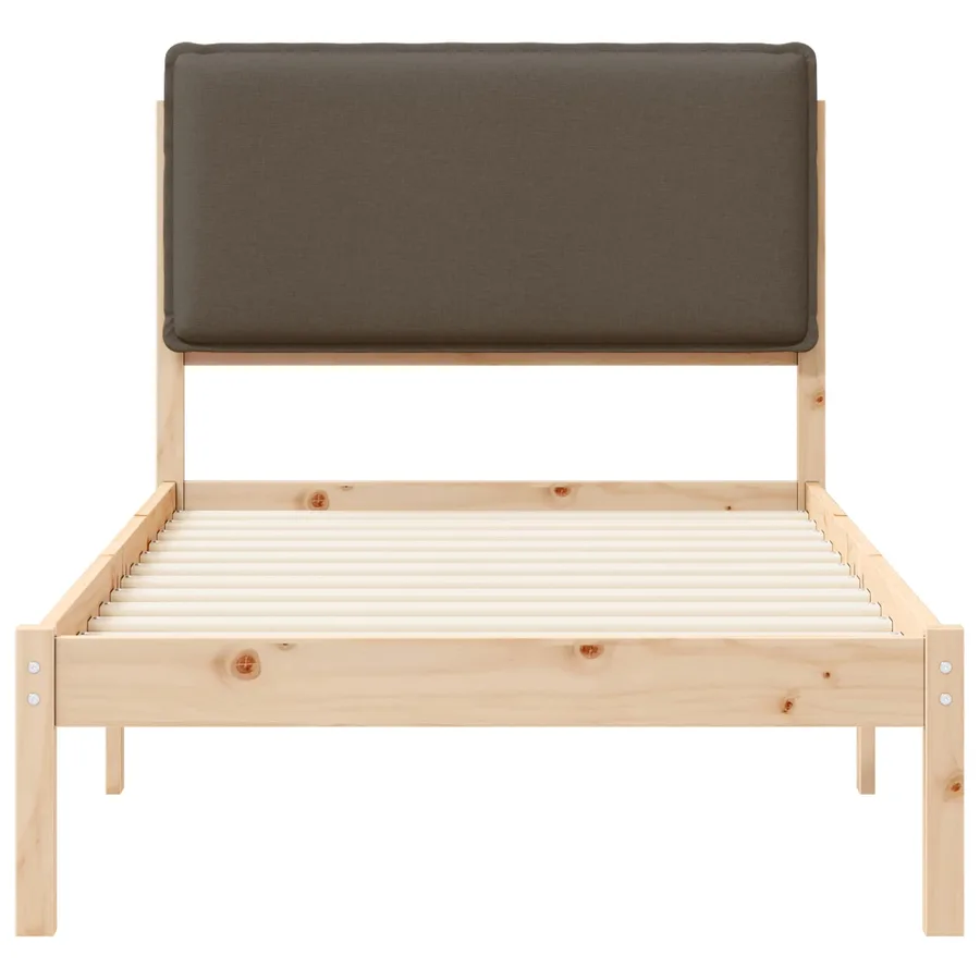 Cadre de lit avec tête de lit rembourrée Taupe 90 x 200 cm - 5