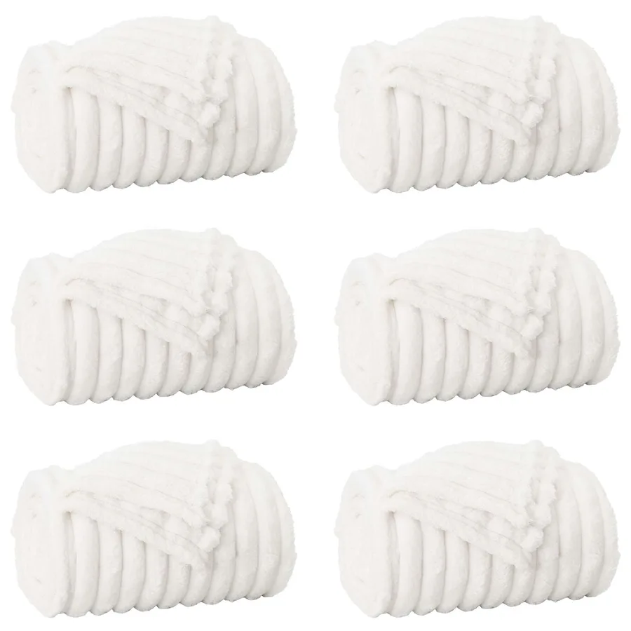 Couvertures à jeter 6 pcs Blanc 240 x 220 cm Toison - 2