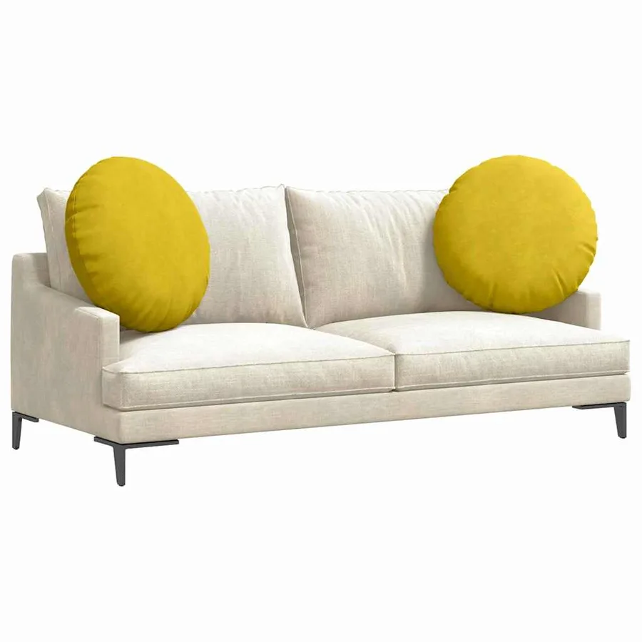 Coussins de siège 2 pcs Jaune Ø 80 x 29 cm Velours - 3
