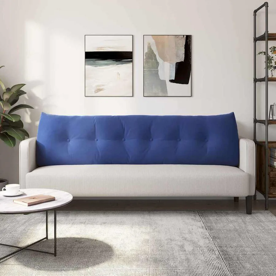 Coussin de Dos Bleu police 180 x 24 x 50 cm Velours - 4
