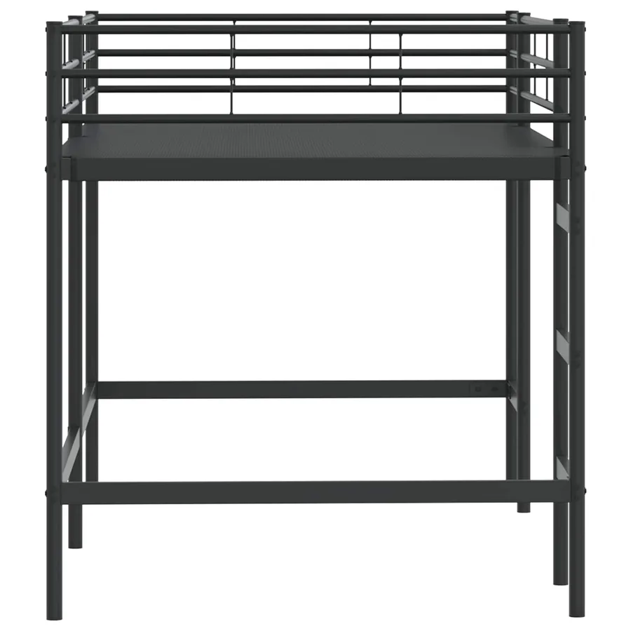 Lit mezzanine pour enfants Uni Noir 90 x 200 cm Acier - 6