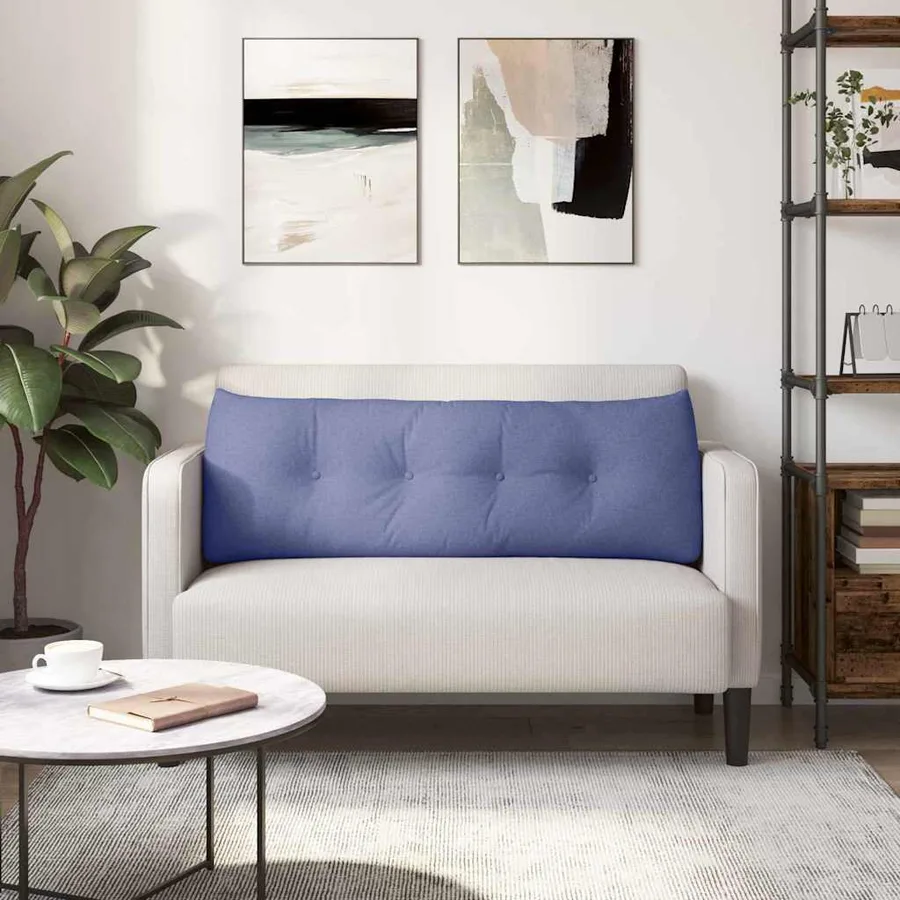 Coussin de Dos Bleu denim 140 x 24 x 50 cm tissu - 4
