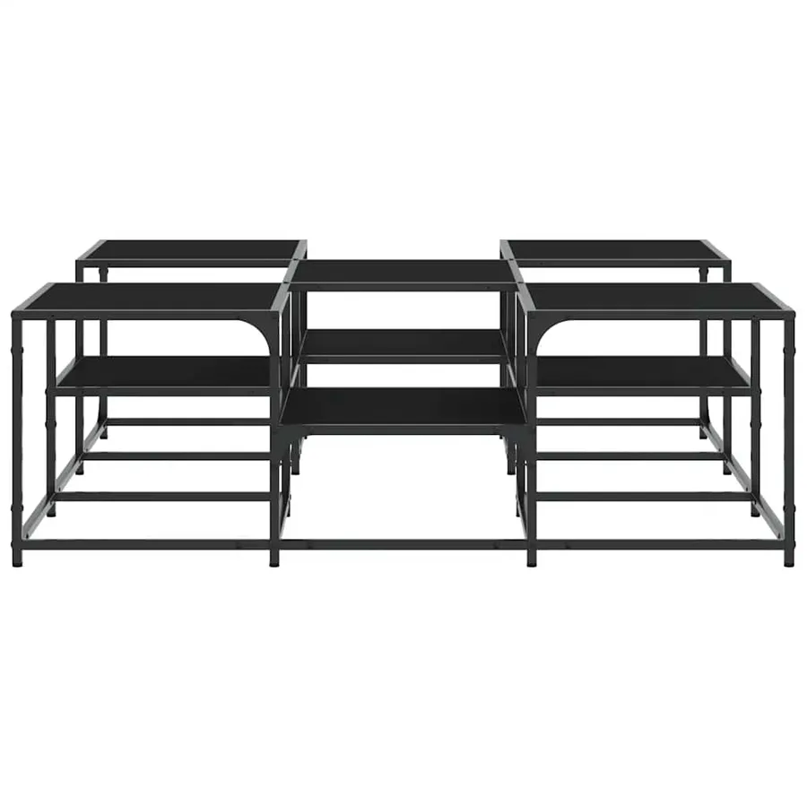 Table basse noir 121x121x40cm Bois d'ingénierie - 6