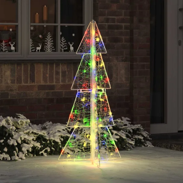 Sapin de Noël avec 100 LED Multicolore 120 cm Acrylique