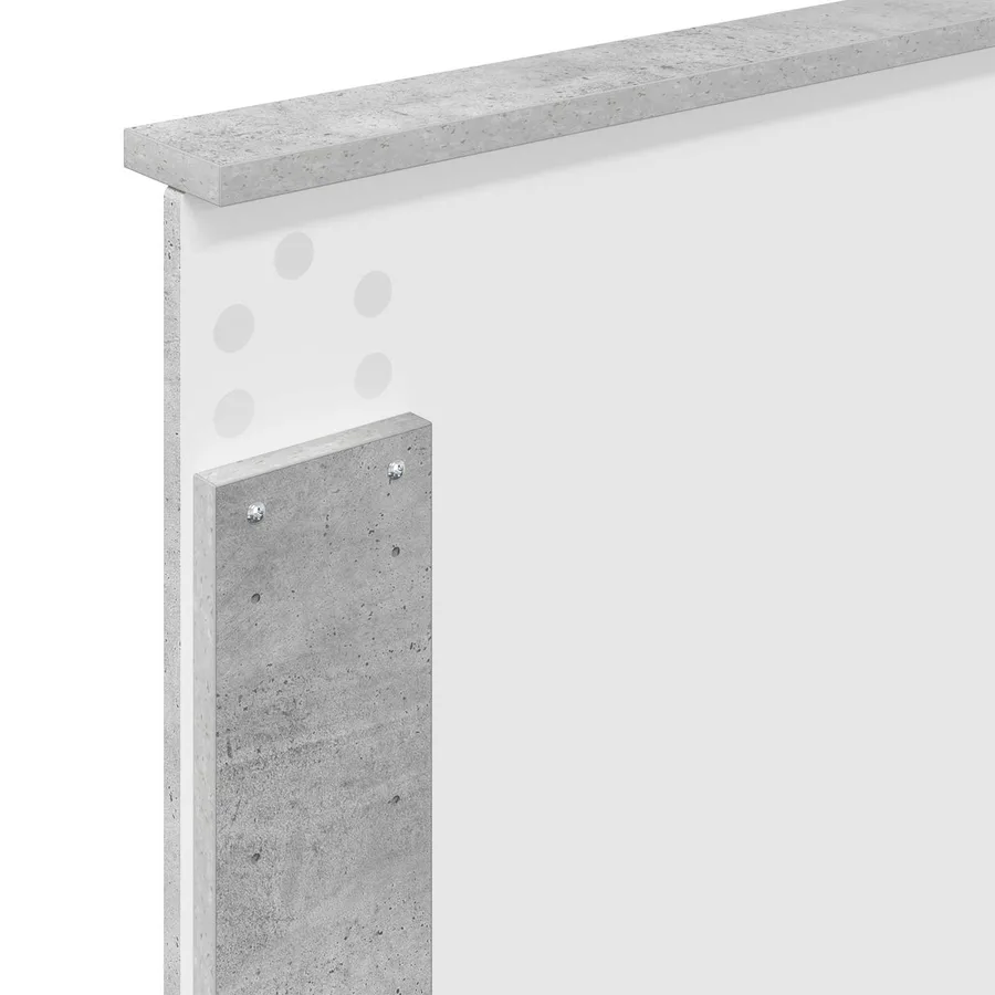 Cadre de lit Gris Béton et Argent 75 x 190 cm Bois d'ingénierie - 11