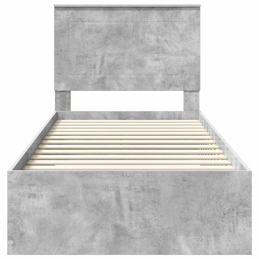Cadre de lit Gris Béton et Argent 75 x 190 cm Bois d'ingénierie - 7