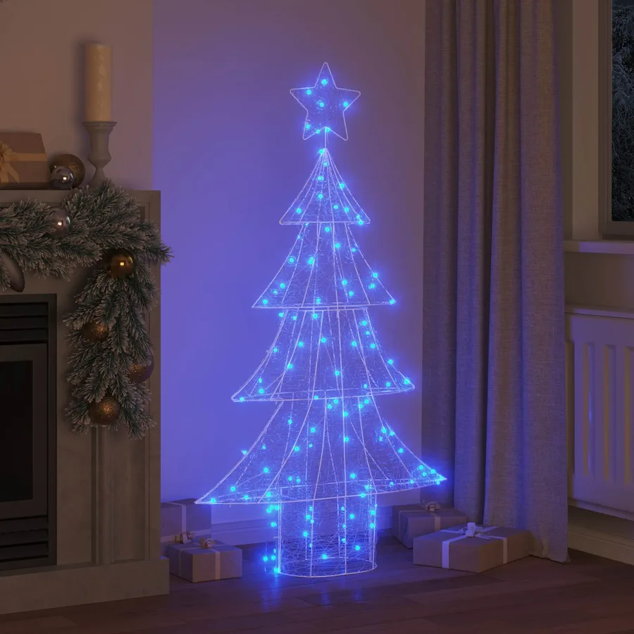 Sapin de Noël avec 160 LED Bleu 150 cm Acrylique - 3