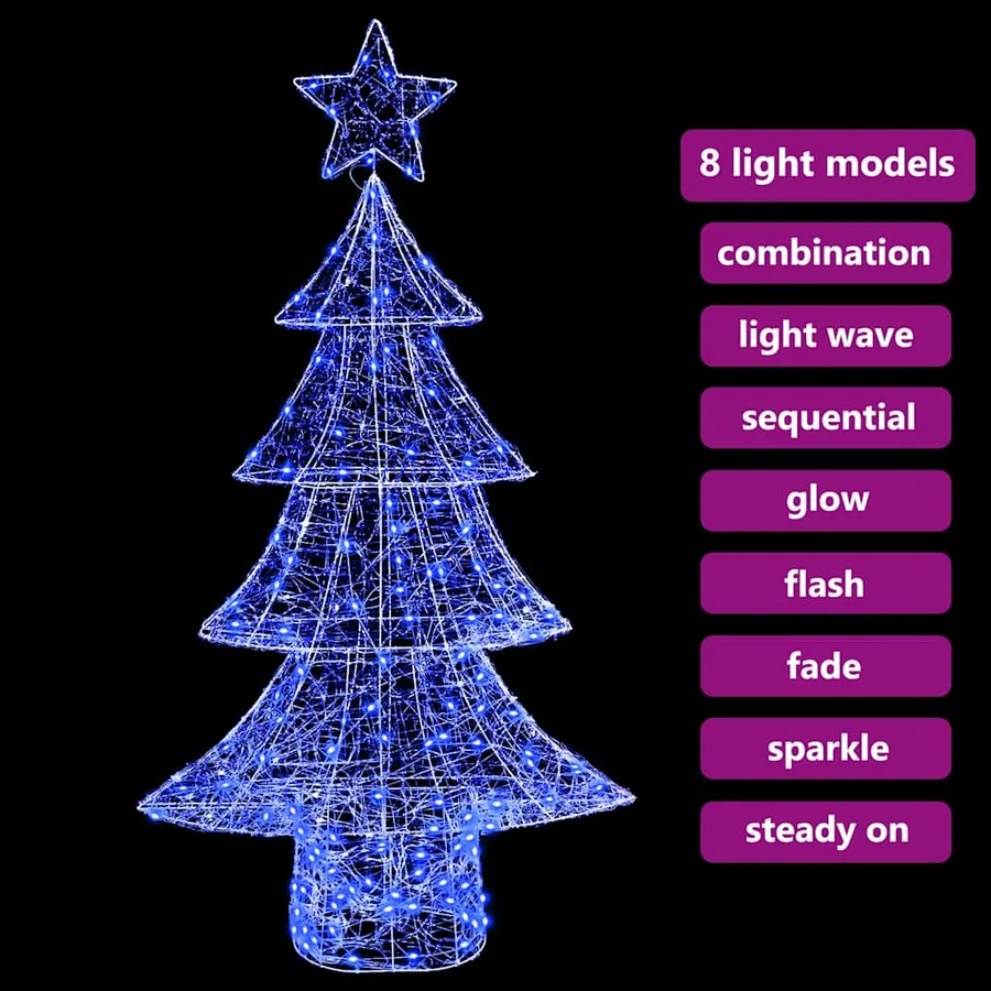 Sapin de Noël avec 160 LED Bleu 150 cm Acrylique - 9