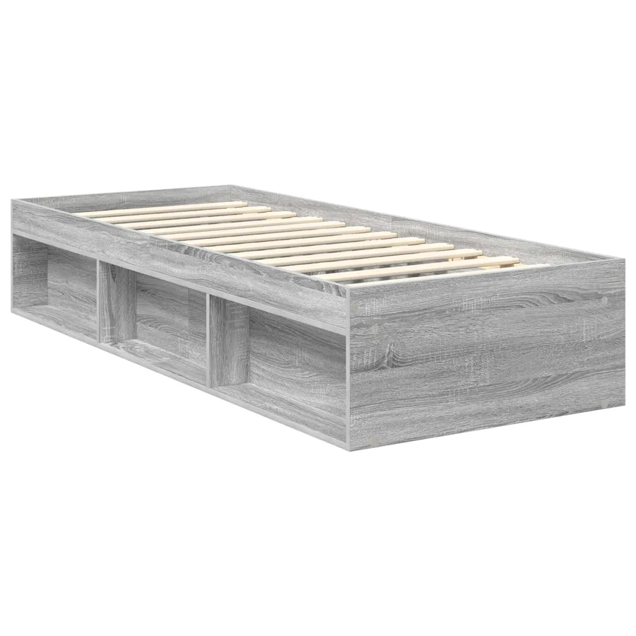 Cadre de lit Gris Sonoma 75 x 190 cm Bois d'ingénierie - 5