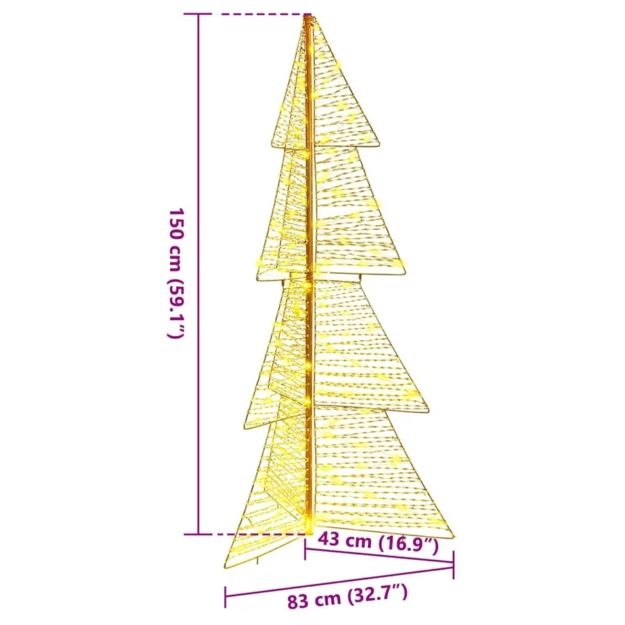 Sapin de Noël avec 160 LED Blanc chaud 150 cm PET - 8