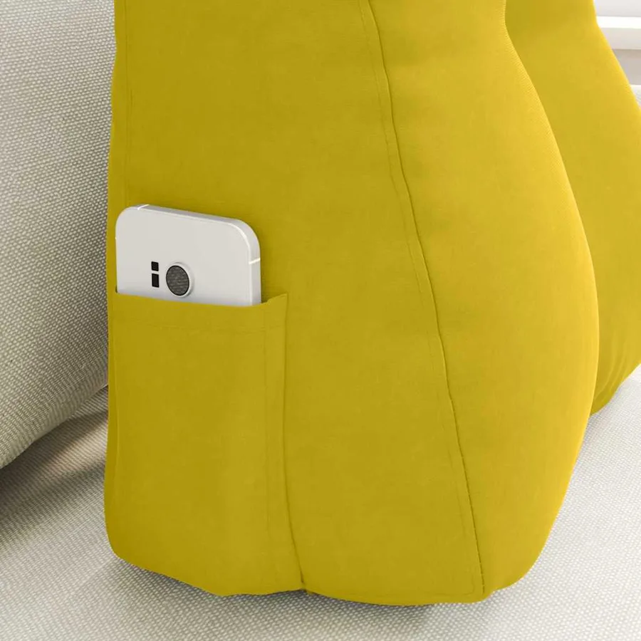 Coussin de Dos Jaune 45 x 24 x 50 cm Velours - 5