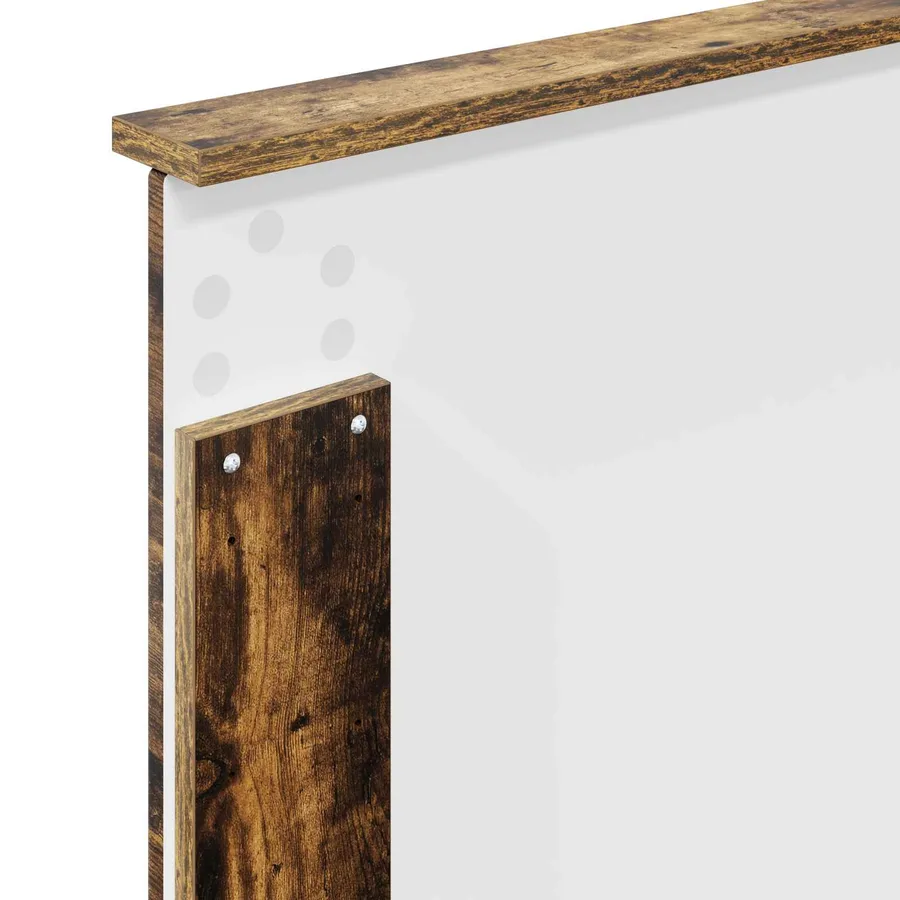 Cadre de lit Chêne Fumé et Argent 75 x 190 cm Bois d'ingénierie - 11