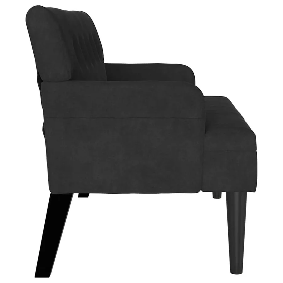 Banc Chesterfield Noir 112 x 65,5 x 75 cm Velours - 5