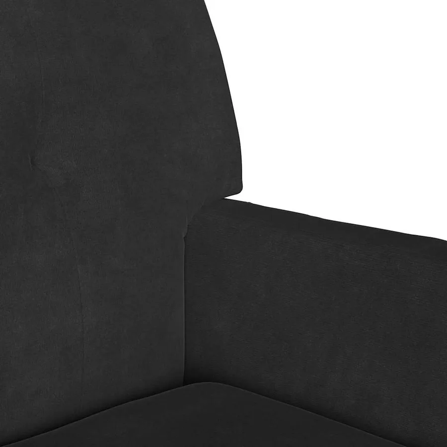 Banc Chesterfield Noir 112 x 65,5 x 75 cm Velours - 7