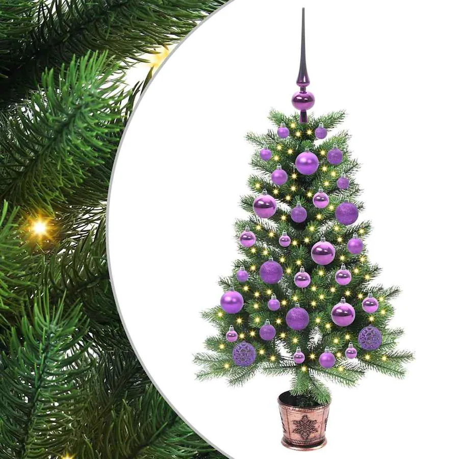 Sapin de Noël avec 150 LED avec support Vert 90 cm PE - 2