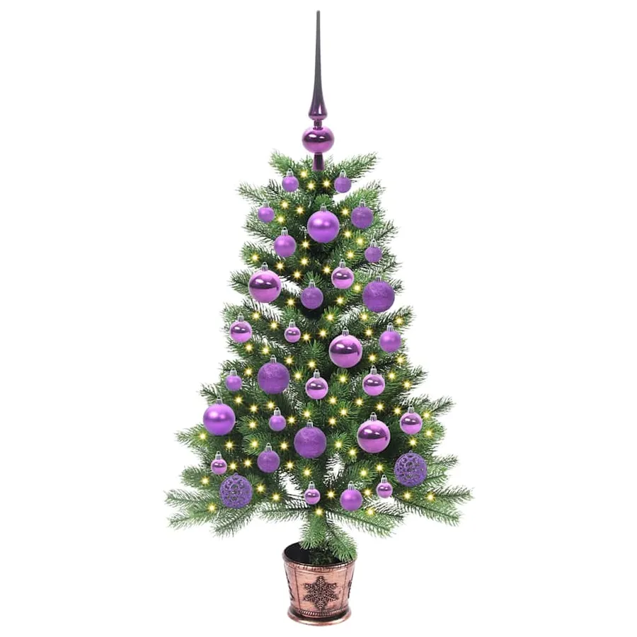 Sapin de Noël avec 150 LED avec support Vert 90 cm PE - 3
