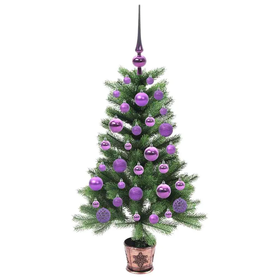 Sapin de Noël avec 150 LED avec support Vert 90 cm PE - 4