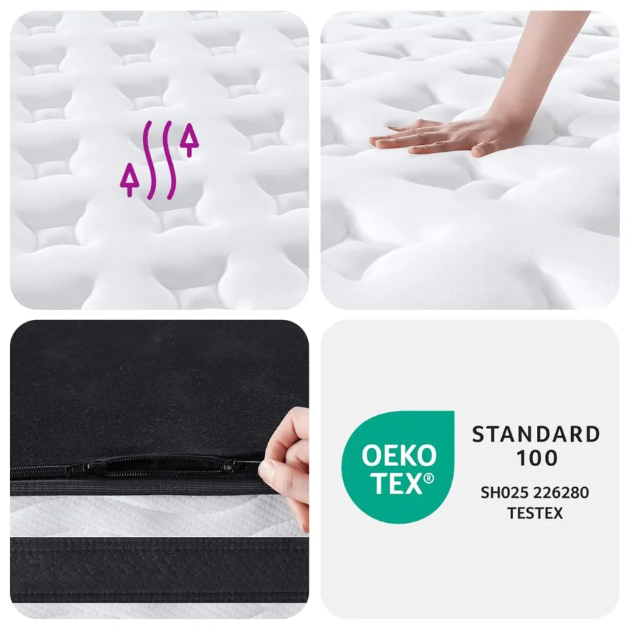 Matelas à ressorts ensachés moyen 140x190 cm - 8