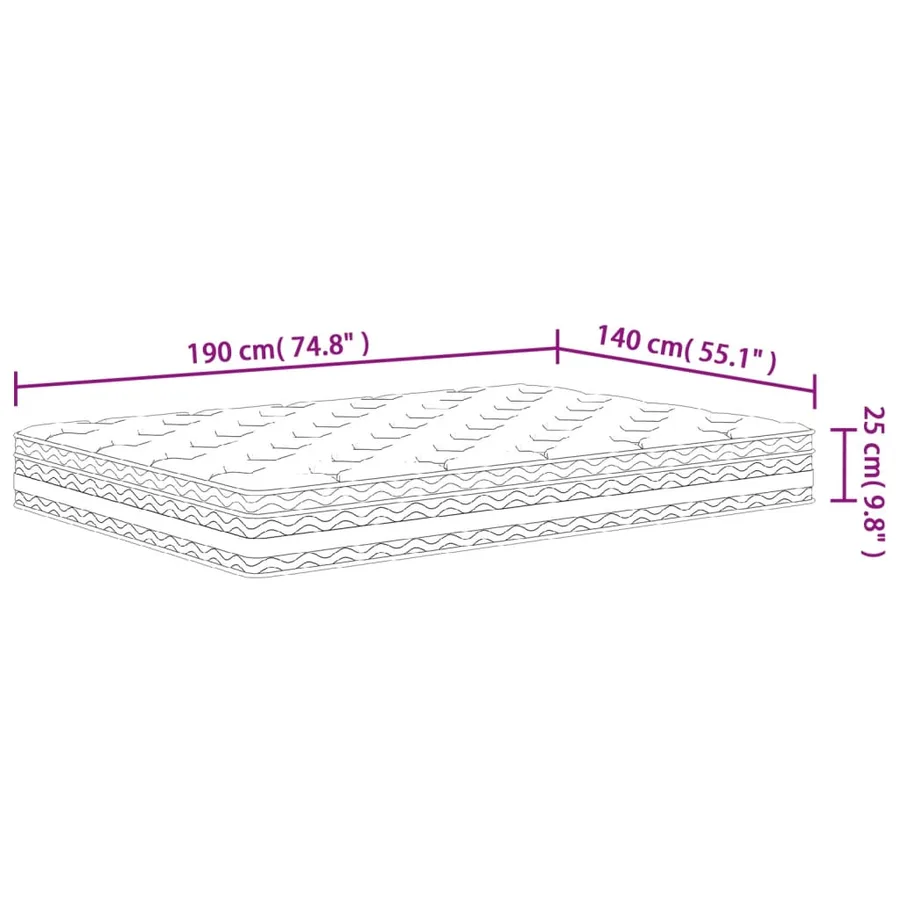 Matelas à ressorts ensachés moyen 140x190 cm - 9
