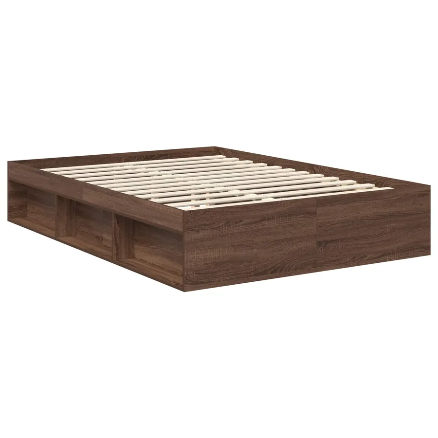 Cadre de lit Chêne brun 140 x 200 cm Bois de pin massif - 5