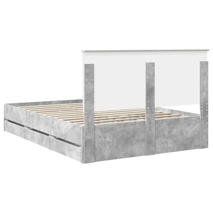 Cadre de lit Gris béton 140 x 200 cm Bois Ingénierie - 10