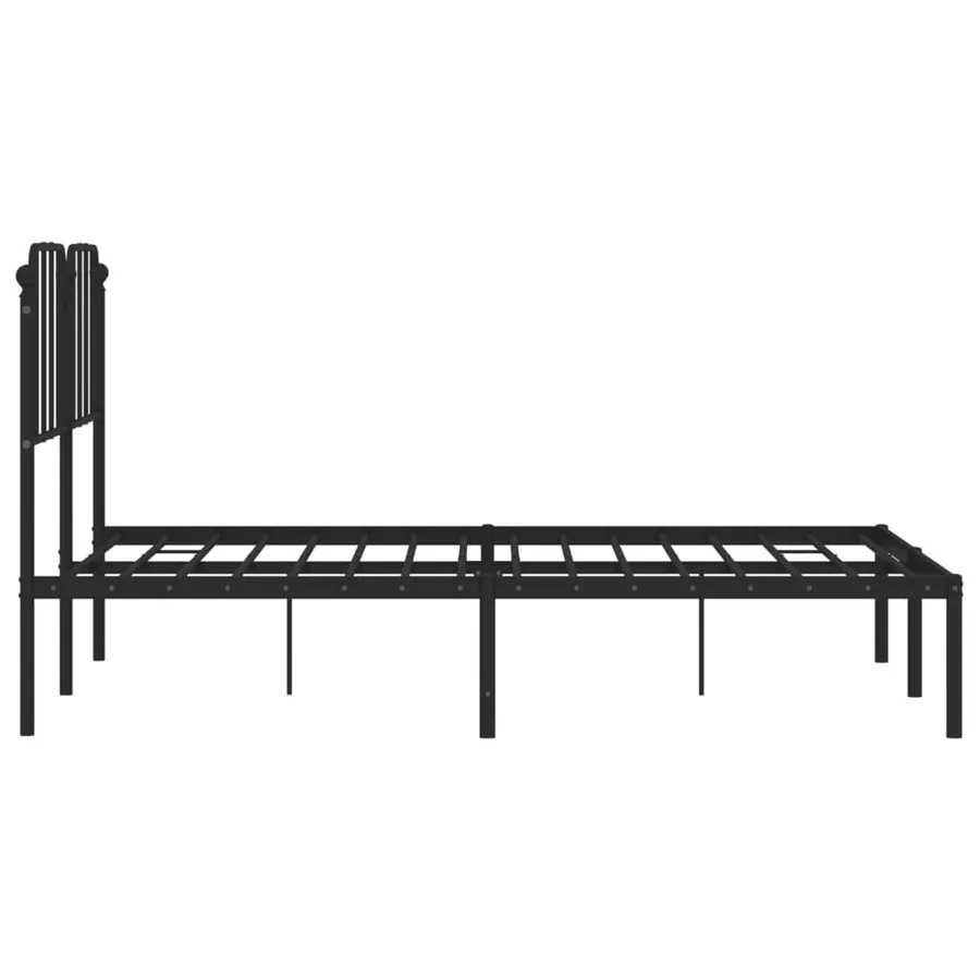 Cadre de lit métal sans matelas avec tête de lit noir 140x190cm - 6
