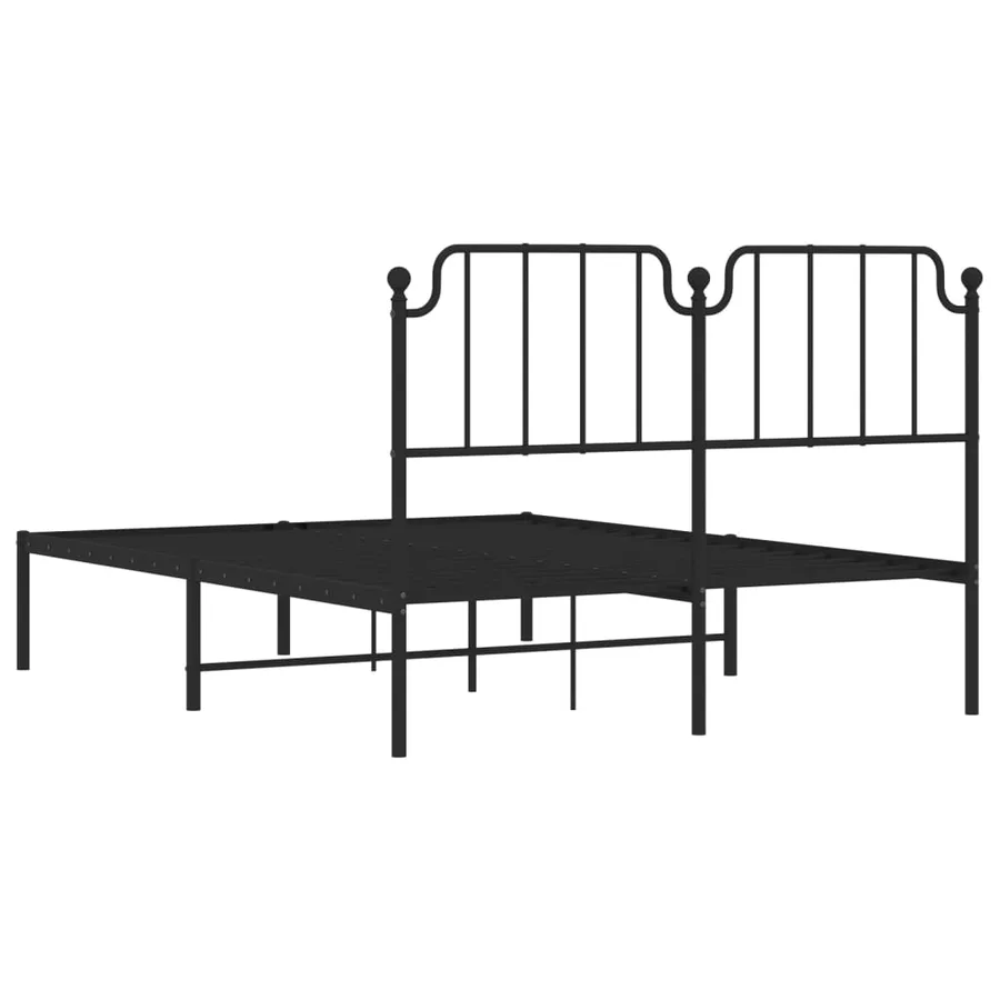Cadre de lit métal sans matelas avec tête de lit noir 140x190cm - 7