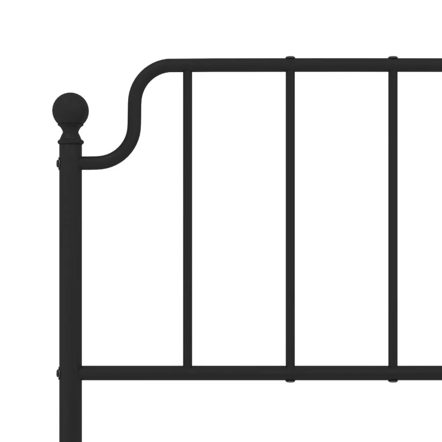 Cadre de lit métal sans matelas avec tête de lit noir 140x190cm - 8