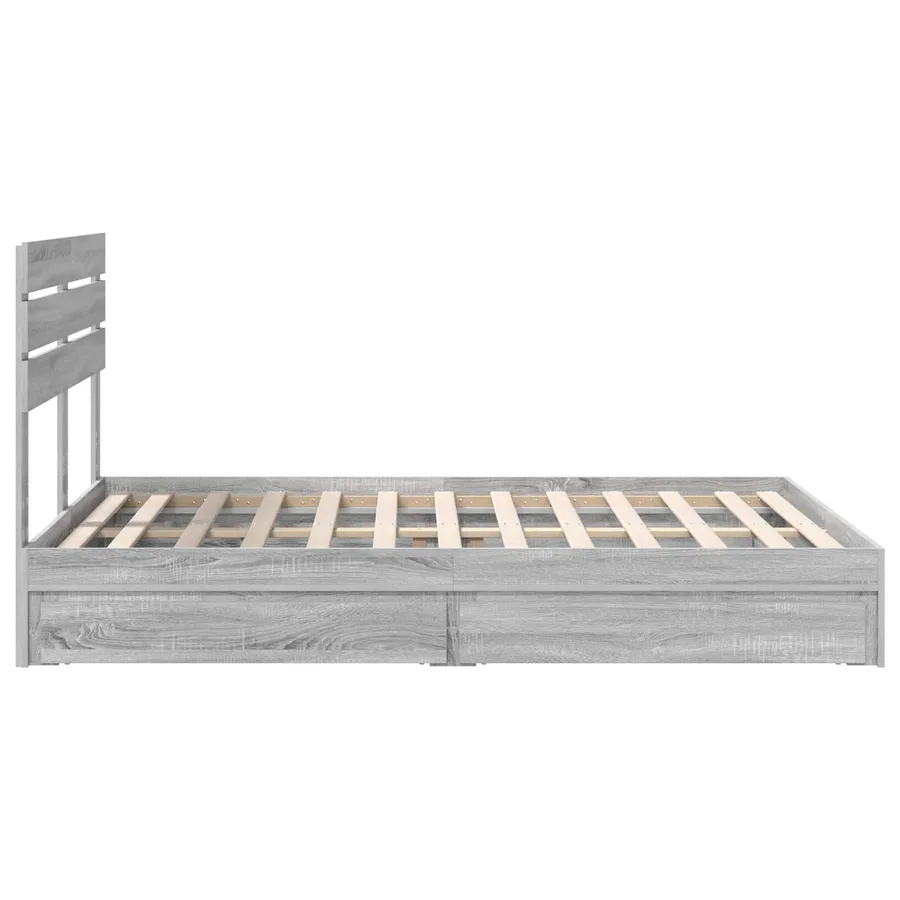 Lit de Rangement Gris Sonoma 160 x 200 cm Bois d'ingénierie - 9