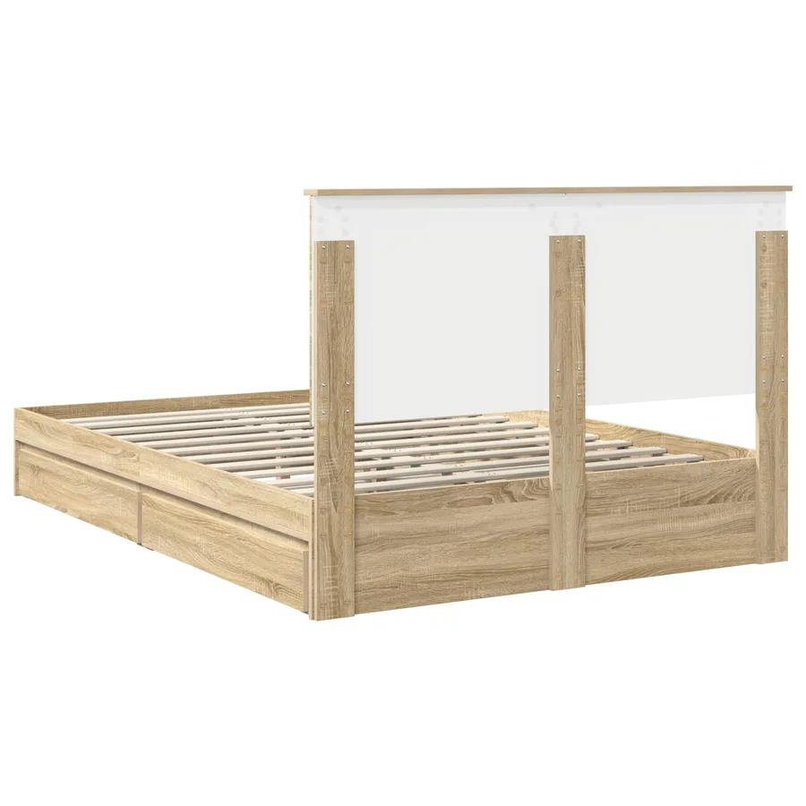 Lit de Rangement Chêne Sonoma 140 x 200 cm Bois d'ingénierie - 10