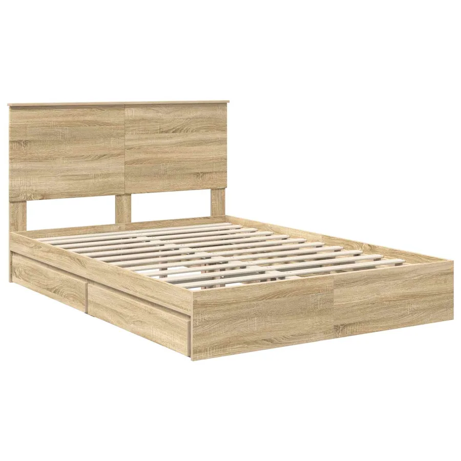 Lit de Rangement Chêne Sonoma 140 x 200 cm Bois d'ingénierie - 4