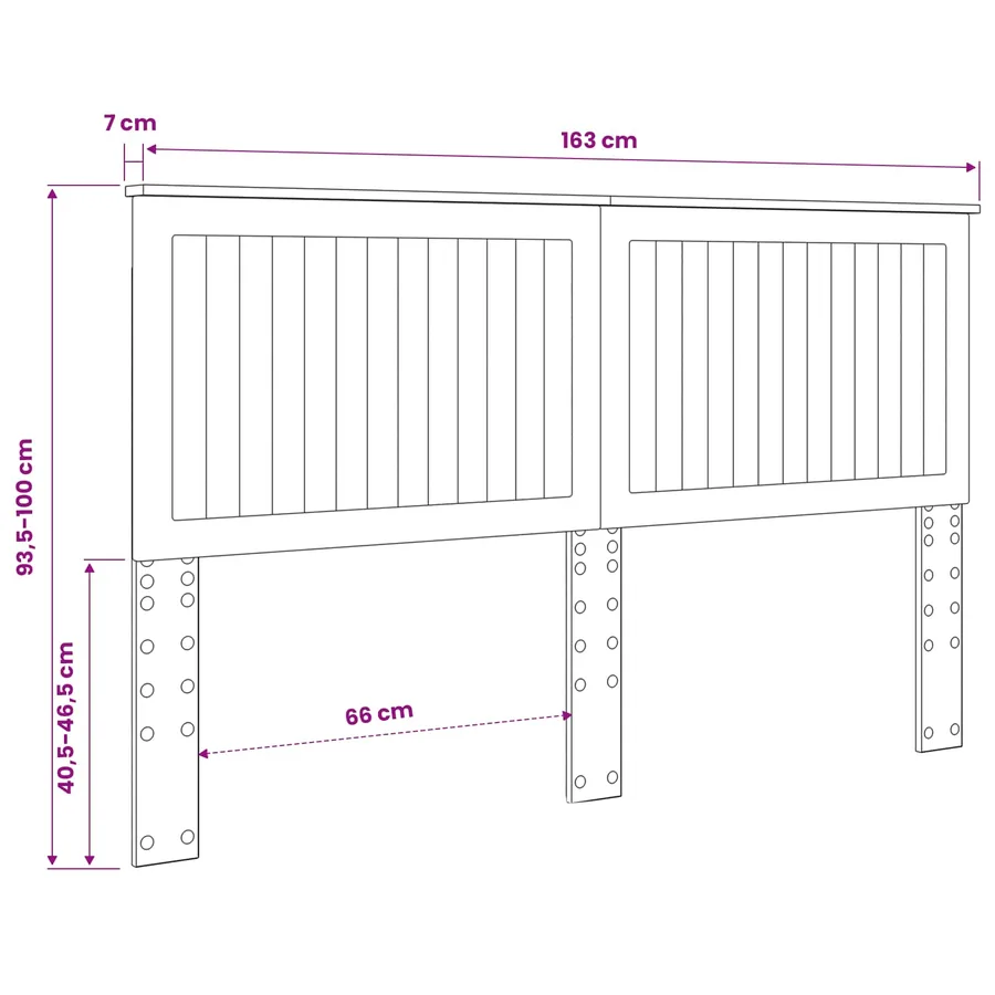 Tête de lit Chêne brun 160 cm Bois d'ingénierie - 10
