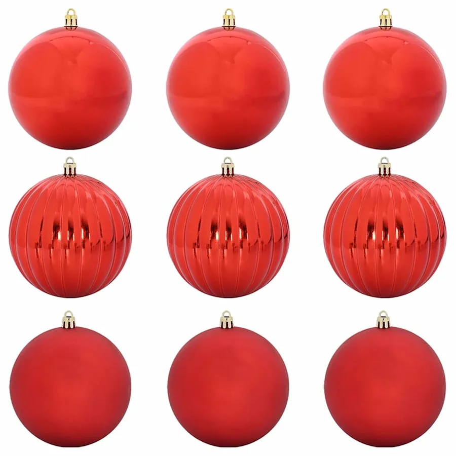 Ensemble de Boules de Noël XL 9 pcs Rouge Ø 15 cm Plastique LED - 2