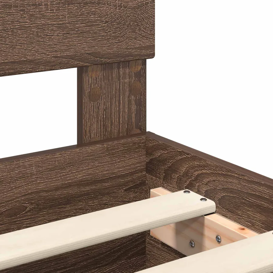 Cadre de lit Chêne brun 70 x 190 cm Bois d'ingénierie - 10