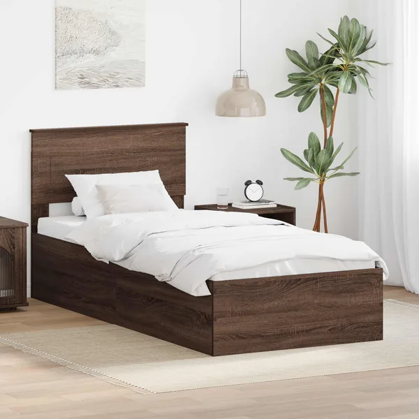Cadre de lit Chêne brun 75 x 190 cm Bois d'ingénierie