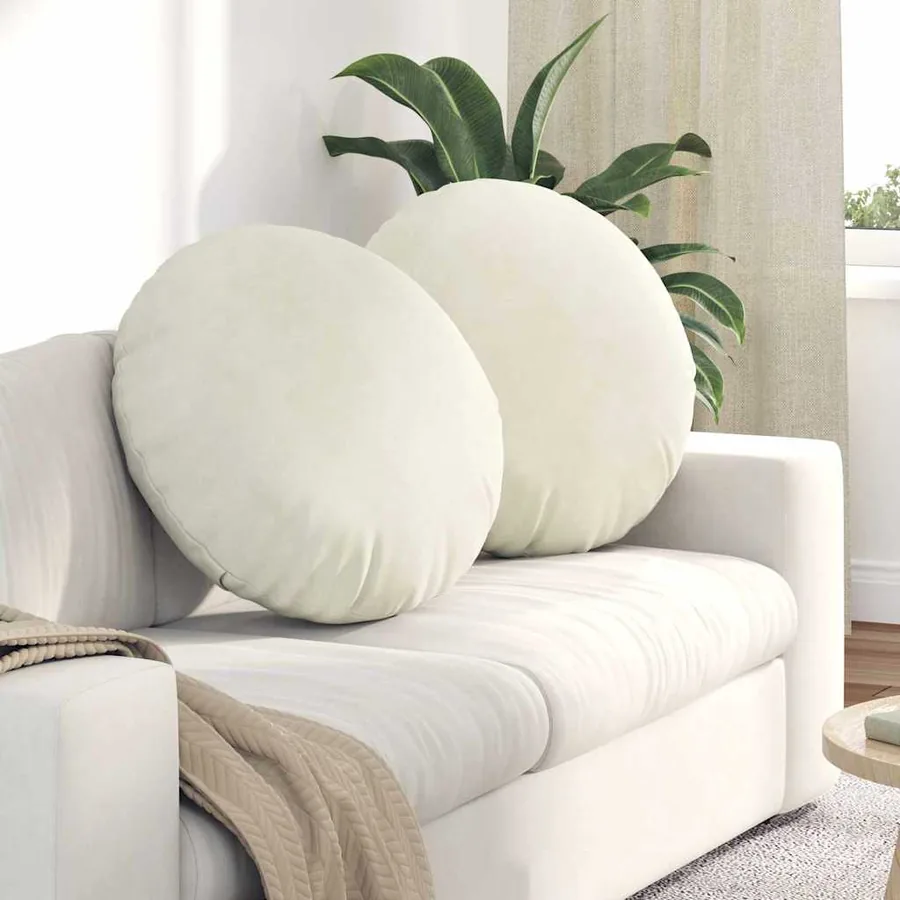 Coussins de siège 2 pcs Crème Ø 80 x 29 cm Velours